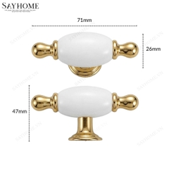 Núm tủ tân cổ điển vintage màu vàng gold gốm sứ SH6833 tại thành phố Hồ Chí Minh