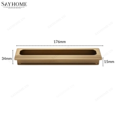 Tay nắm âm tủ hiện đại màu vàng đồng SH76D87 tại thành phố Hồ Chí Minh