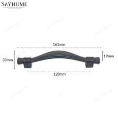 Tay nắm tủ tân cổ điển màu đen SH8001