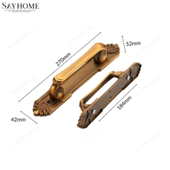 Tay nắm tủ tân cổ điển Vintage màu đồng SH8008
