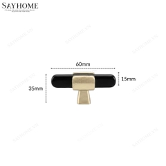 Tay nắm đũa hiện đại màu đen vàng SH8016