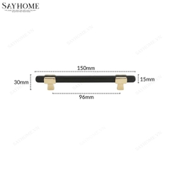 Tay nắm đũa hiện đại màu đen vàng SH8016