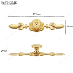 Tay nắm tủ tân cổ điển vintage màu vàng gold SH8062