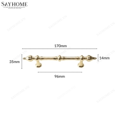 Tay nắm tủ tân cổ điển Vintage màu vàng gold SH80V75 tại thành phố Hồ Chí Minh