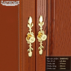 Tay nắm tủ tân cổ điển vintage màu vàng gold SH80V62 tại thành phố Hồ Chí Minh