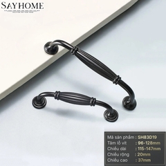 Tay nắm tủ tân cổ điển vintage màu đen mờ SH83D19 tại thành phố Hồ Chí Minh