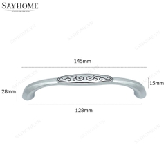 Tay nắm tủ tân cổ điển Vintage màu bạc SH8830