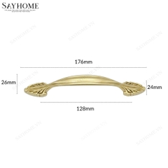 Tay nắm tủ tân cổ điển vintage màu vàng gold SH8837