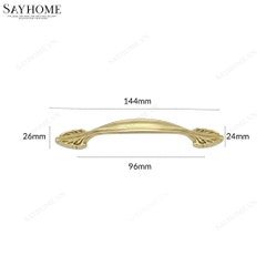 Tay nắm tủ tân cổ điển vintage màu vàng gold SH8837