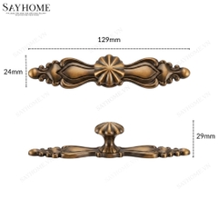 Tay nắm tủ tân cổ điển vintange màu đồng SH8853