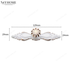 Tay nắm tủ tân cổ điển vintange màu trắng vàng SH8853 tại thành phố Hồ Chí Minh