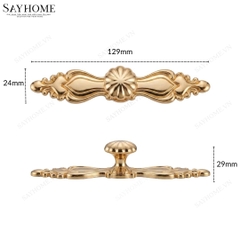 Tay nắm tủ tân cổ điển Vintage màu vàng gold 24k SH8853