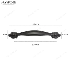 Tay nắm tủ tân cổ điển màu đen SH8855
