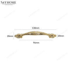 Tay nắm tủ tân cổ điển Vintage màu vàng gold SH8855