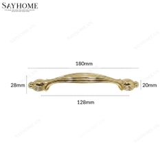 Tay nắm tủ tân cổ điển Vintage màu vàng gold SH8855