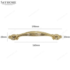 Tay nắm tủ tân cổ điển Vintage màu vàng gold SH8855