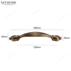 Tay nắm tủ tân cổ điển vintage màu đồng SH88D55-128 tại thành phố Hồ Chí Minh