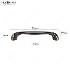 Tay nắm tủ tân cổ điển Vintage màu đen rose gold SH8867