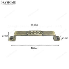 Tay nắm tủ tân cổ điển vintage màu vàng đồng SH8891