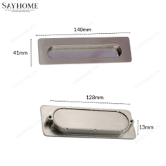 Tay nắm âm tủ hiện đại màu bạc xước SH8935 tại Tân Bình
