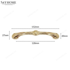 Tay nắm tủ tân cổ điển Vintage màu vàng gold 18k SH8939