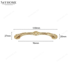 Tay nắm tủ tân cổ điển Vintage màu vàng gold 18k SH8939