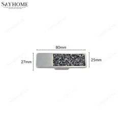 Tay nắm tủ hiện đại màu inox khảm đá SH89I71 tại thành phố Hồ Chí Minh
