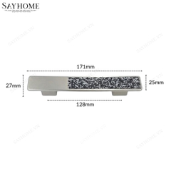 Tay nắm tủ hiện đại màu inox khảm đá SH89I71 tại thành phố Hồ Chí Minh