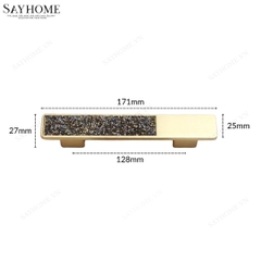 Tay nắm tủ hiện đại màu vàng gold khảm đá SH8971 tại thành phố Hồ Chí Minh