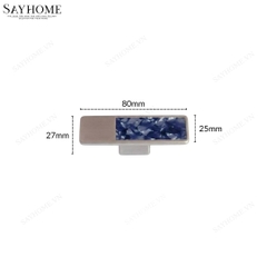 Tay nắm tủ hiện đại màu bạc khảm đá ngọc bích SH89B71 tại thành phố Hồ Chí Minh
