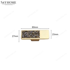 Tay nắm tủ hiện đại màu vàng gold khảm đá SH8971 tại thành phố Hồ Chí Minh