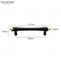 Tay nắm tủ hiện đại màu đen vàng SH8974