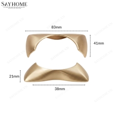 Tay nắm tủ tân cổ vintage bán nguyệt màu vàng gold SH8991