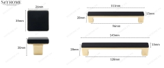 Tay nắm tủ hiện đại màu đen vàng gold SH8994