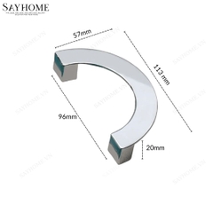 Tay nắm tủ hiện đại hình bán nguyệt màu bạc SH9207 tại thành phố Hồ Chí Minh