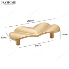 Tay nắm tủ tân cổ vintage bán nguyệt màu vàng gold SH9242