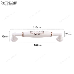 Tay nắm tủ tân cổ điển Vintage màu trắng ngọc trai mặt sứ trắng SH9345 tại thành phố Hồ Chí Minh