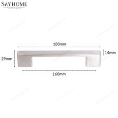 Tay nắm tủ hiện đại màu inox SH9386
