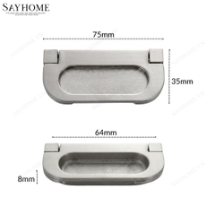 Tay nắm tủ hiện đại dạng phẳng màu bạc xước SH9390