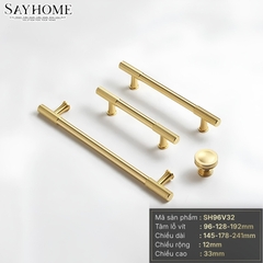 Tay nắm đũa tân cổ điển vintage màu vàng gold SH96V32 tại thành phố Hồ Chí Minh