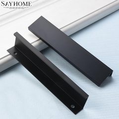 Tay nắm tủ áo thanh dài hiện đại màu đen SH160