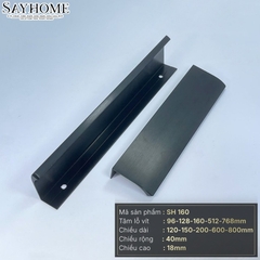 Tay nắm tủ áo thanh dài hiện đại màu đen SH160