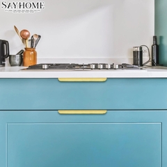 Tay nắm tủ áo thanh dài hiện đại màu vàng xước SH160