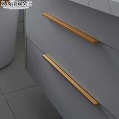 Tay nắm tủ áo thanh dài hiện đại màu vàng xước SH160