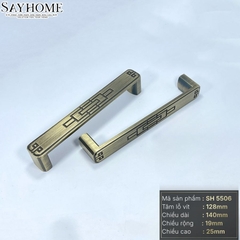 Tay nắm tủ tân cổ điển màu vàng đồng SH5506