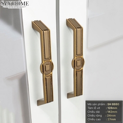 Tay nắm tủ tân cổ điển vintage màu đồng SH8880