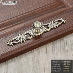 Tay nắm tủ tân cổ điển vintage màu vàng đồng SH8297