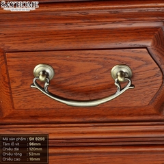 Tay nắm tủ tân cổ điển vintage màu vàng đồng SH8298