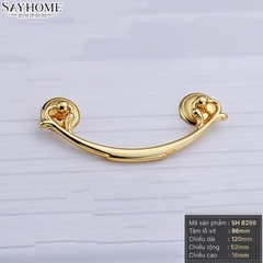 Tay nắm tủ tân cổ điển Vintage màu vàng gold 18k SH8298