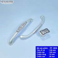 Tay nắm tủ tân cổ điển Vintage màu bạc SH8830